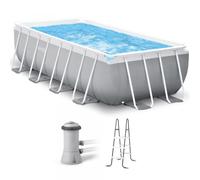 Intex Prisma Frame 26788NP - 400x200x100 cm - Piscina elevada + Bomba de filtro 45 W y Escalera