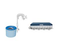 Intex Skimmer de Superficie - Skimmer de Superficie de Montaje en Pared de Lujo - Skimmer de suspens & 28037 - Cobertor Piscina Rectangular Prism Frame 400 x 200 cm, Color Azul