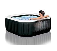 Intex Whirlpool Pure SPA Octagon Bubble Jet 28462 - Bomba de Agua Salada, 218 cm de diámetro x 71 cm, para 6 Personas, Capacidad: 1.098 l, Color Negro