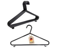 Intirilife perchas finas y ligeras - NEGRO - 10 perchas de plástico que ahorran espacio con ganchos para falda y barra para pantalones - 36 x 1 x 15 cm - Perchas para ropa interior, chaquetas y faldas