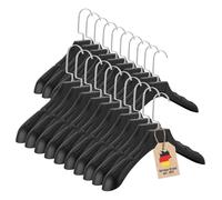 Intirilife Perchas universales Negras - 20 Perchas Anchas de plástico con Superficie Antideslizante - 39 x 4 x 15 cm - Percha para Ropa Sucia - Percha para Traje y Chaqueta