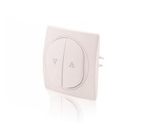 intratec 100% Shopping Nobilis - Juego de interruptores para persianas (1 marco ABS, 80 x 80 mm, 10 AX, 250 V, 60 mm de diámetro, 2 basculantes arriba/abajo, montaje en pared), color blanco