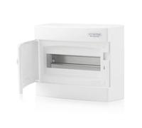 Intratec Cuadro Eléctrico de Superficie 1 Fila - IP40 Caja de Distribución para 12 Módulos con Puerta Blanca para una Instalación Fácil en Hogar y Comercio - 236 x 215 x 112 mm