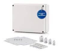 Intratec Set De Caja De Fusibles De Superficie Gris - Caja De Distribución IP 65 Para Una Instalación Sencilla En Superficie - Caja Vacía Con Tornillos Phillips De Acero Inoxidable - 240x190x90mm