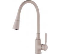 Invena Batería de Cocina Pogo Plus, color beige, de un solo mando, con grifo de doble función, mezclador cerámico de 35 mm