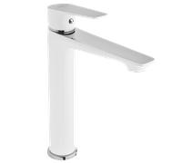 Invena Dokos grifo para lavabo de pie blanco BU-19-W02