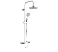 Invena Esla conjunto de ducha a pared con termostato con rociador con efecto lluvia cromo AU-94-D01