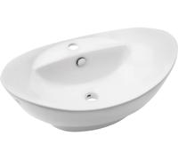 Invena Esla lavabo 59x39 cm oval sobre encimera blanco brillante CE-35-001