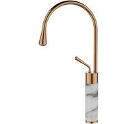 Invena Gabro grifo para lavabo de pie blanco-cobre BU-33-W18