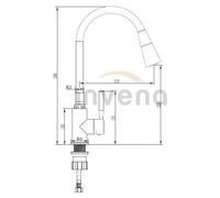 Invena HULA PLUS BZ-85-P05-L, grifo para lavaplatos, color gris