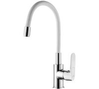 Invena Joga grifo de cocina de pie cromo-blanco BZ-32-L02