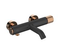 Invena Moonlight grifo de bañera y ducha a pared negro-oro BW77014