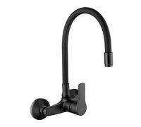 Invena Verso grifo de cocina a pared negro BC-82-E44