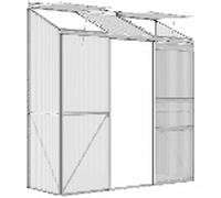 Invernadero adosado Outsunny, invernadero de jardín, ventanas de 5 niveles, panel de policarbonato, estructura de aluminio, 190 x 70 x 200 cm, transparente White