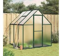 Invernadero de 169 x 169 x 195 cm con marco de base, marco de aluminio y placas de policarbonato, sistema de canalones, ventana de ventilación ajustable y puerta batiente para jardinería aficionada