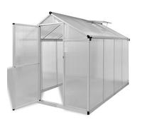 Invernadero De Aluminio Reforzado Con Marco Base 4,6 M² Vidaxl