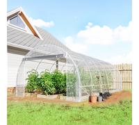Outsunny Invernadero de Exterior 6x3x2 m Anti-UV Impermeable Transparente | Invernadero de Túnel, 2 Puertas Enrollables, Marco de Acero Galvanizado, Cubierta de PE 150g/m², para Cultivos