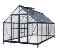 Invernadero de jardín de policarbonato Aurora 2,4 x 3,6 m CoverTech negro