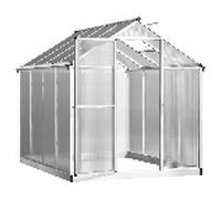 Invernadero de jardín Outsunny de aluminio y policarbonato de 4,6 m² de dimensiones: 2,42 L x 1,9 An x 1,95 Al m Puerta con tragaluz y pestillo White