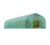 VEVOR Invernadero Túnel 900x300x200 cm Carpa Refugio para Plantas con Estructura de Acero Galvanizado Cubierta de PE Verde Puerta Enrollable con Cremallera 12 Ventanas para Cultivo de Verduras Flores