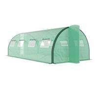 Invernadero de jardín tipo túnel Outsunny, 18 m², 600 x 300 x 200 cm, con puertas y 8 ventanas con mosquiteras, para uso en exteriores. verde