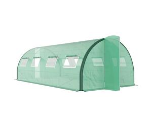 Invernadero de jardín tipo túnel Outsunny, 18 m², 600 x 300 x 200 cm, con puertas y 8 ventanas con mosquiteras, para uso en exteriores. verde