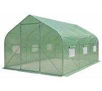 Invernadero de plástico con estructura metálica 3x4,5m Dalia Garden Point verde con 2 pares de puertas