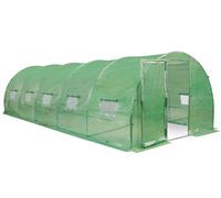 Invernadero de plástico verde 3 x 8 m con estructura metálica y puertas Iris Garden Point