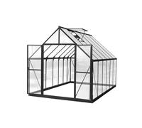 Invernadero de policarbonato para jardín Aurora 2,4 x 3,6 m CoverTech negro