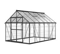 Invernadero de policarbonato para jardín Flora 2,4 x 3,6 m CoverTech negro