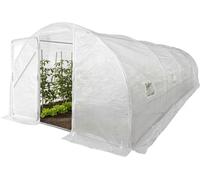 Invernadero de túnel "mimosa" con puerta - 18 m² - 180 g - blanco