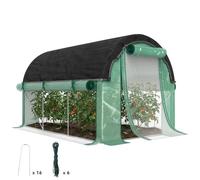 Invernadero Outsunny Invernadero de película de 3 x 2 x 2 m con 6 Ventanas, Puertas enrollables, Paredes Laterales enrollables, túnel de película Resistente a los Rayos UV, caseta para Tomates