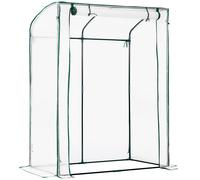 Invernadero para tomates - Mini invernadero compacto para verduras - Diseño resistente de 128 x 70 x 170 cm con cubierta de malla de PE y puerta enrollable - Ideal para jardín, y temprana - /Verde