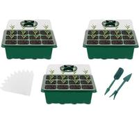 Invernadero pequeño para interior, invernadero para plantas de interior, caja de germinación, juego de 3, bandejas de germinación con tapa, mini invernadero, kit de inicio para plántulas