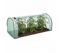 Invernadero Relaxdays, HxBxT: 80 x 200 x 100 cm, Puerta Enrollable, Cubierta Plana, lámina de PE y Hierro, Verde