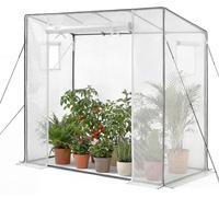 Invernadero tipo túnel, 195 x 77 x 168 cm. Invernadero para exteriores con ventanas, cubierta de polietileno resistente, puerta con cremallera enrollable. Kit de invernadero tipo túnel, jardín portáti
