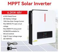 Inversor solar de 6 kW con doble MPPT y protección IP65, resistente al agua, con sistema de refrigeración inteligente