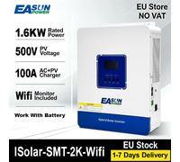 Inversor Solar Híbrido EASUN 2000W 12VDC Fuera de Red 220V MPPT Onda Pura 100A PV 30V con Controlador de Carga Solar LiFePO4 y WiFi