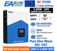 Inversor Solar Híbrido EASUN de 3.2KW 24V, Inversor de Onda Sinusoidal Pura, Controlador de Carga Solar MPPT de 120A, Inversor Fuera de Red con WIFI