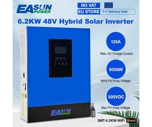 Inversor Solar Híbrido Easun de 6.2KW, 4KW, 3.2KW, 2KW, 12V, 24V, 48V, MPPT, Fuera de Red, Onda Sinusoidal Pura, 120A, 230v, 50/60hz, Cargador de Batería Solar SMT-2KW-WIFI