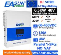 Inversor Solar Híbrido EASUN de 6.5KW, 4KW, 2KW, 48V, 24V, 12V, 230V, 120A, Cargador MPPT, Inversor de Onda Sinusoidal Pura, Fuera de Red, con WIFI, Stock en la UE SMS-6.5KP-48V-WIFI