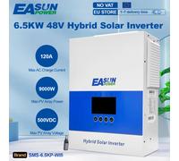 Inversor Solar Híbrido EASUN de 6.5KW, MPPT Paralelo, Cargador Solar de 120A, Entrada PV de 6000W 450vdc, Luces LED de Anillo, Botón Táctil SMT-6.2KW-Wifi