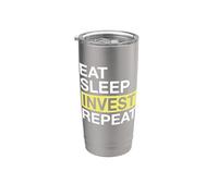 Investing Lover Eat Sleep Invest Repeat Vaso térmico de acero inoxidable de doble pared