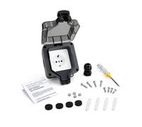 INVOLT 1-fach Toma de Corriente Externa Set,IP66 Negro Exterior