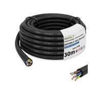 INVOLT Cable alargador CEE H07RN-F 5G1,5 mm², 30 m, cable de goma flexible con conductor de protección, para obras exteriores, certificado VDE