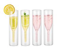 Inweder Copas de Champán Sin Tallo: 4 Pcs Copas Prosecco de Cristal