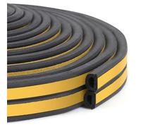 Inwee Tira de Sellado para Puertas y Ventanas, Goma Burlete para Puerta, Cinta de Sellado de Espuma Autoadhesiva Tipo D,Fuertemente Adherido,Contra Corrientes Frías/Antisonido/Anticolisión,5M Negro