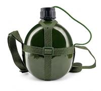 Ioensy Cantimplora de Aluminio Botella Térmica Bidón Militar con Aislamiento al Vacío y Tapa a Rosca Cuerpo de Acero Inoxidable 304 con Asa Adecuada para, 2 litros