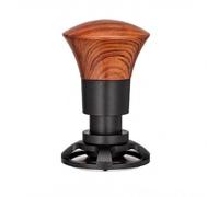 Ioensy de Café Espresso Tamper dor Compresor Herramienta de Acero Inoxidable con Muelle de y Mango de Madera con Base Plana Adecuada para Baristas Oficinas Cocina Doméstica Estación de Café, 58mm