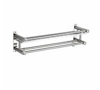 Ioensy Estante para Baño Estantería de Acero Inoxidable Organizador de Pared Rejilla Multifuncional con Portatoallas Adecuado para Organización de Artículos Baño Rutina Hogar, 50cm